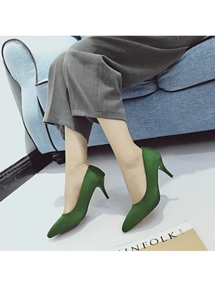 Women's Heels Fall Heels / Pointed Toe Suede Casual Stiletto Heel Others Black / Green / Red / Gray / Camel Others