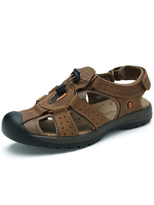 Men's Shoes Outdoor / Casual Leather Sandals Brown...