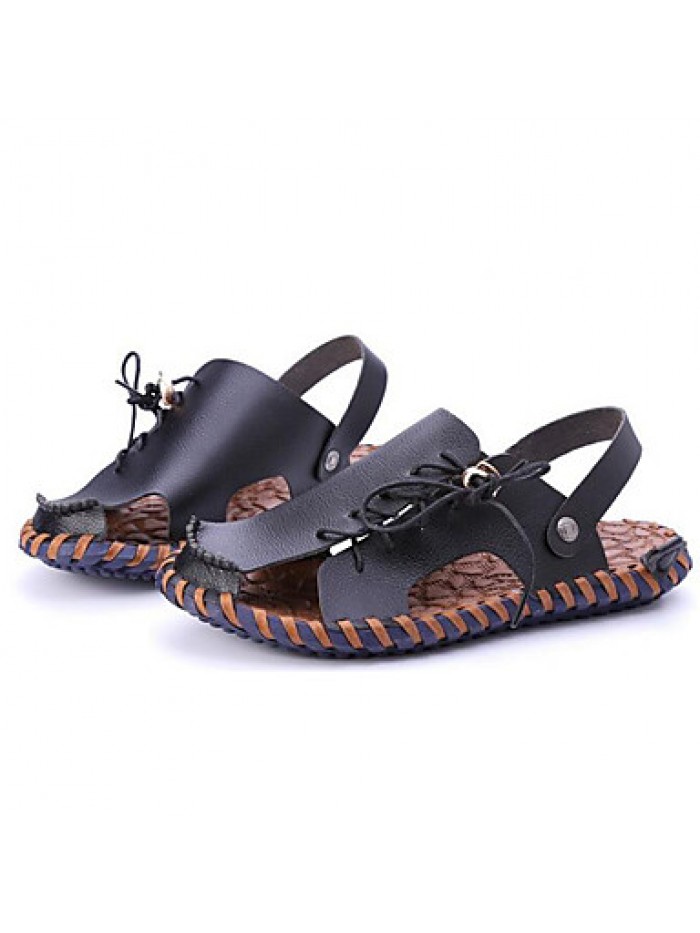 Men's Shoes Outdoor / Office & Career / Athletic / Dress / Casual Nappa Leather Sandals Black / Brown / White