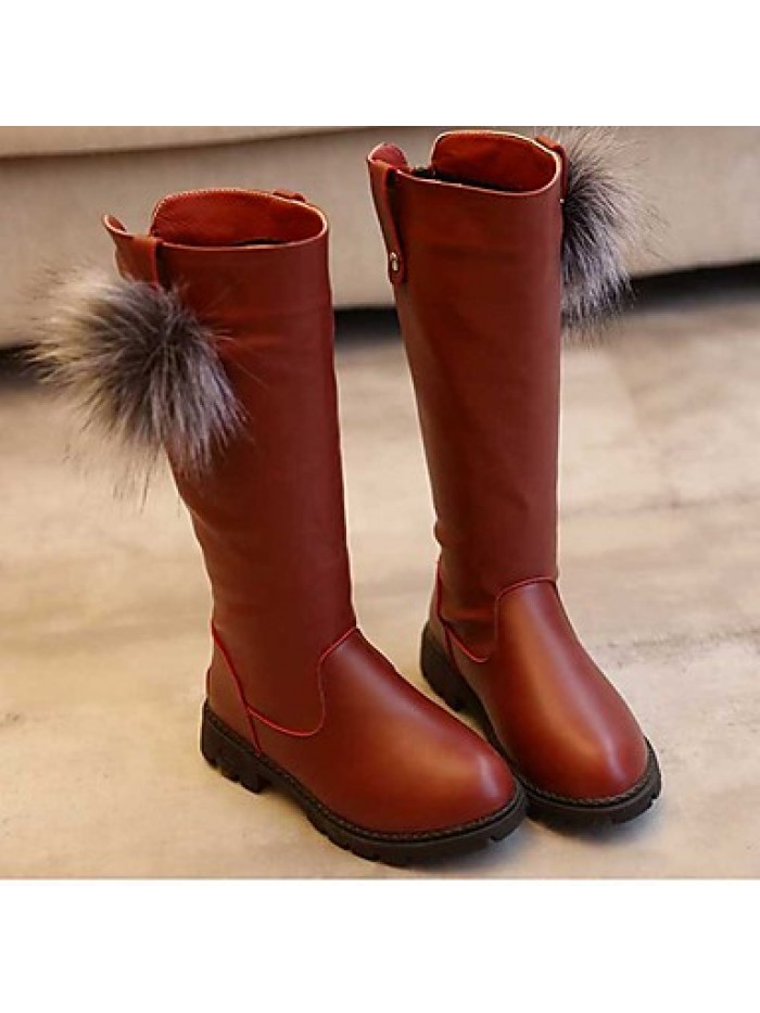 Girl's Boots Spring / Fall / Winter Snow Boots / Motorcycle Boots / Bootie / Comfort Leather Outdoor / Casual Slip-on