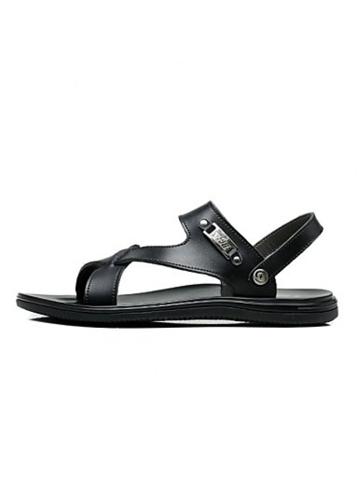 Men's Shoes Outdoor / Office & Career / Work & Duty / Athletic / Dress / Casual Nappa Leather Sandals Black / White