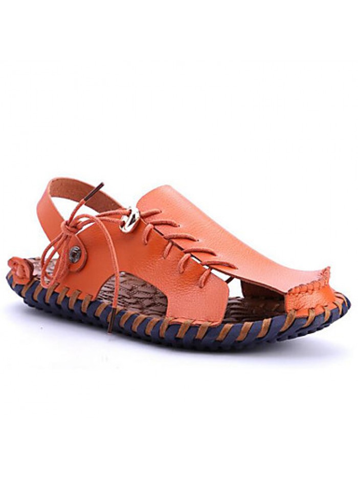 Men's Shoes Outdoor / Office & Career / Athletic / Dress / Casual Nappa Leather Sandals Black / Brown / White