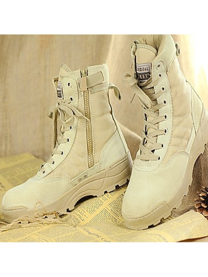 Shoes 2016 Hot Sale Outdoor/Work Leather/Synthetic Hard-wearing Combat Boots Black / Beige