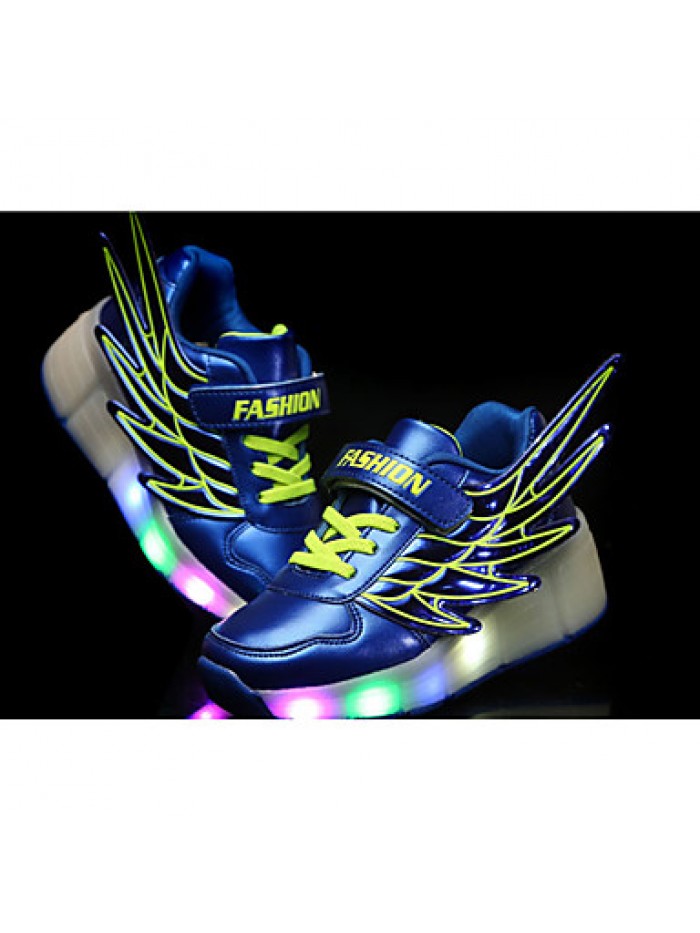 LED's Shoes Girl's Flats Summer Roller Skate Shoes PU Casual Flat Heel LED Black / Royal Blue / Fuchsia / Orange Others