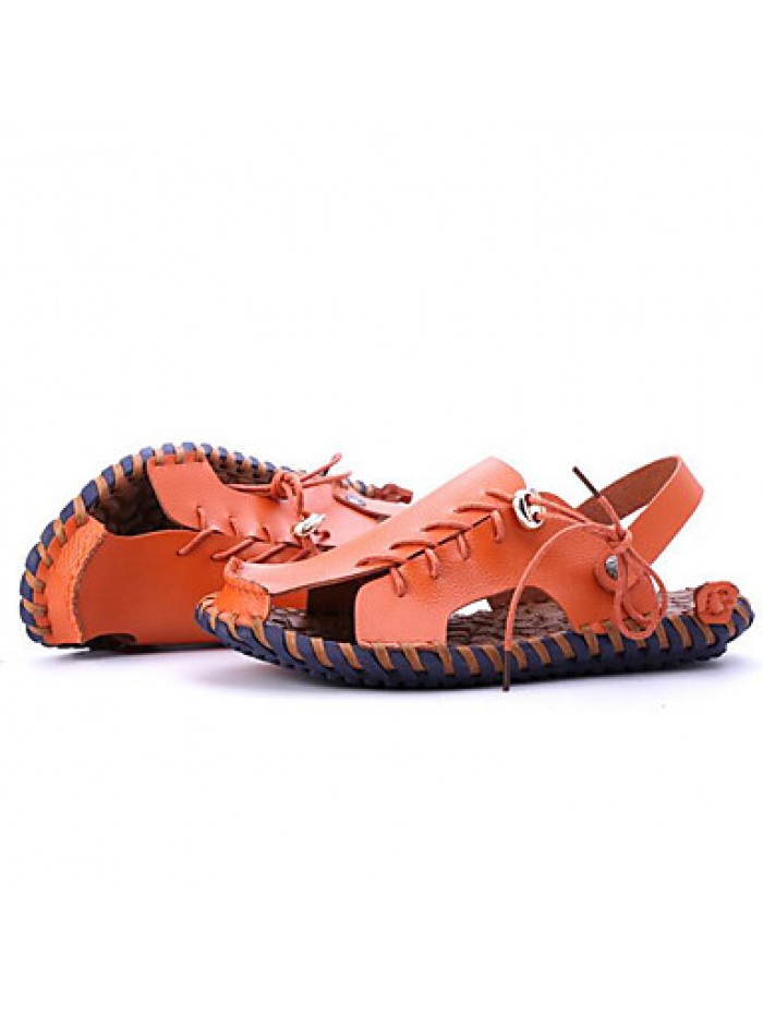 Men's Shoes Outdoor / Office & Career / Athletic / Dress / Casual Nappa Leather Sandals Black / Brown / White