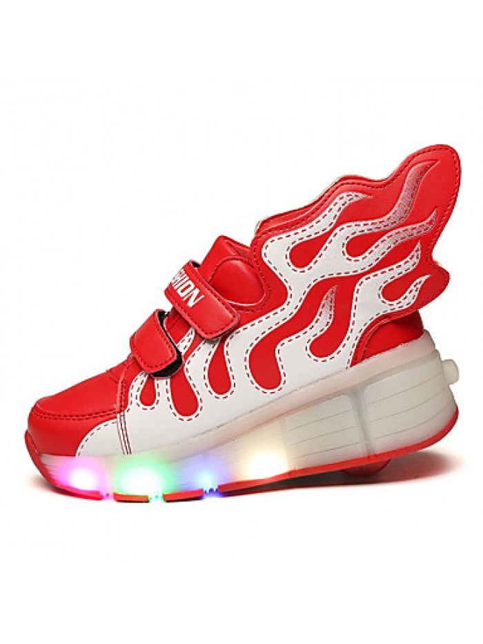 LED's Shoes Girl's Flats Summer Roller Skate Shoes PU Casual Flat Heel LED Blue / Yellow / Red Others