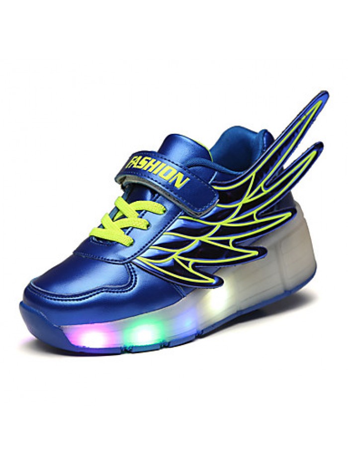 LED's Shoes Girl's Flats Summer Roller Skate Shoes PU Casual Flat Heel LED Black / Royal Blue / Fuchsia / Orange Others