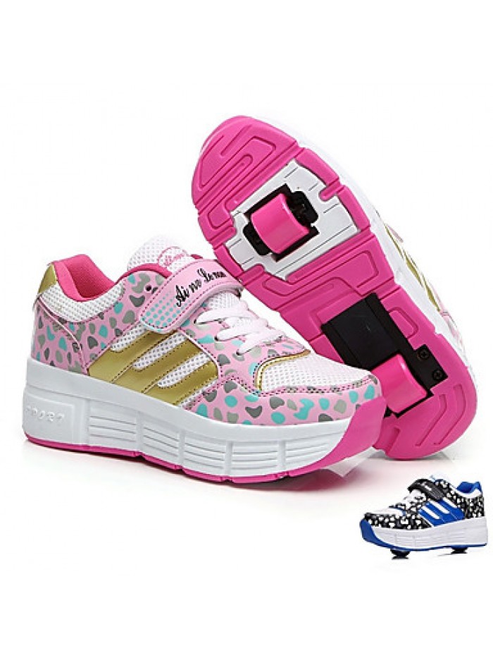 Unisex Boys Girls Sneakers Fall / Winter Roller Skate Shoes Outdoor / Athletic Hook & Loop / Pink / Blue / Skate Shoes