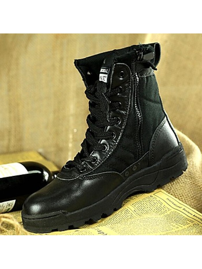 Shoes 2016 Hot Sale Outdoor/Work Leather/Synthetic Hard-wearing Combat Boots Black / Beige