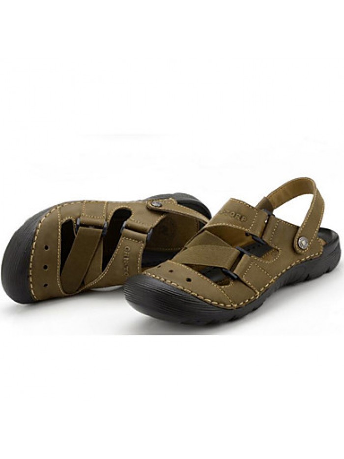 Men's Shoes Outdoor / Office & Career / Athletic / Dress / Casual Nappa Leather Sandals Khaki