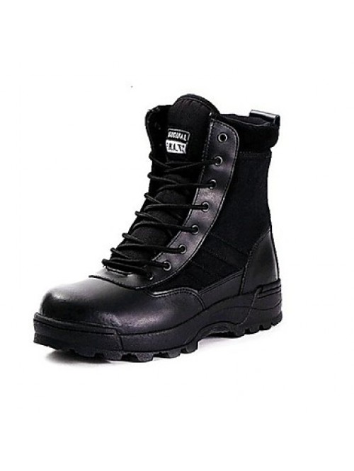 Shoes Leather Outdoor Boots Outdoor Flat Heel Lace...