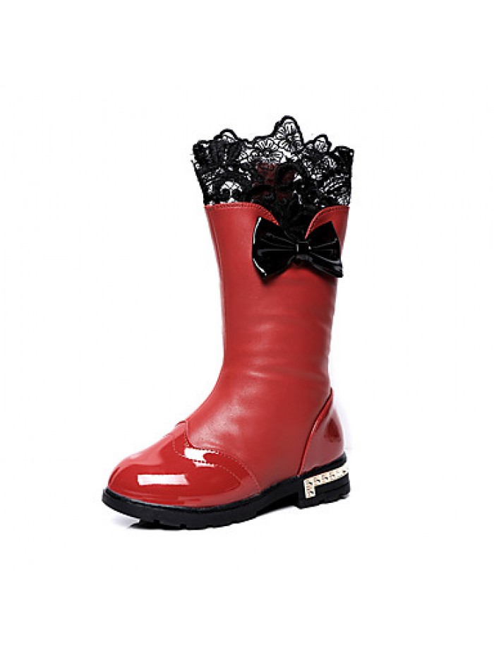 Girl's Boots Spring / Fall / Winter Snow Boots / Bootie / Comfort Leather Outdoor / Waterproof / Casual Low Heel Zipper