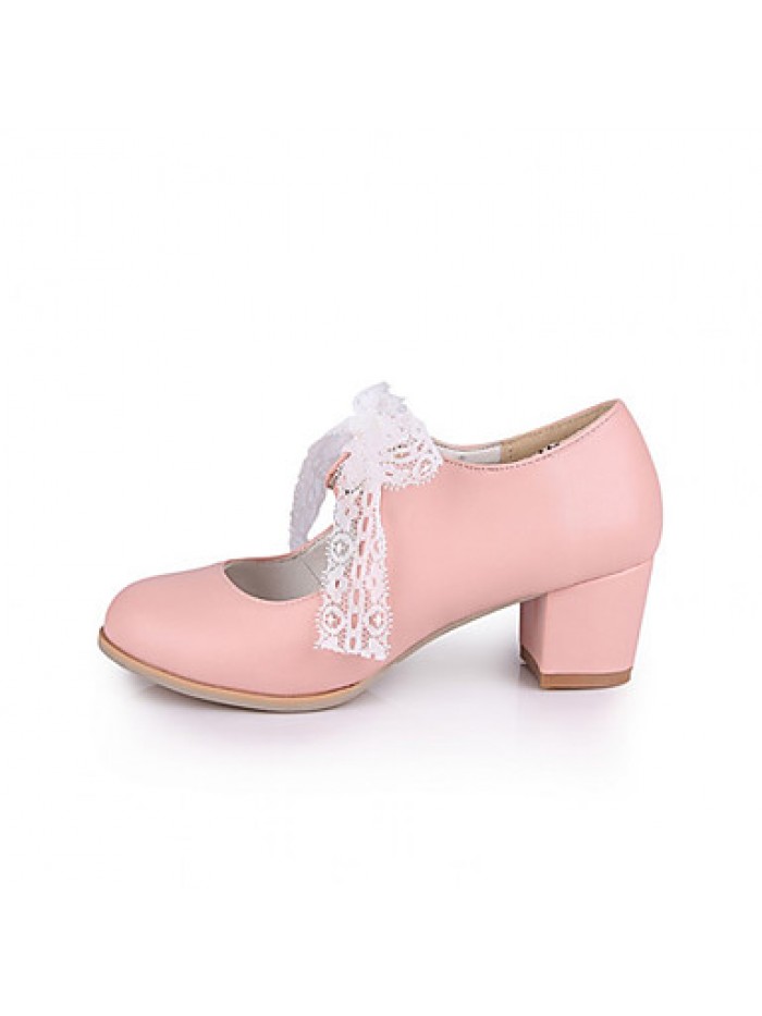 Girls' Shoes Casual Heels/Round ToePumps/Heels Blue/Pink/White