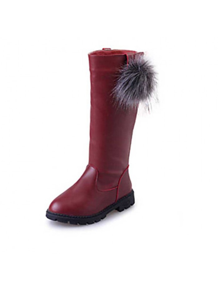 Girl's Boots Spring / Fall / Winter Snow Boots / Motorcycle Boots / Bootie / Comfort Leather Outdoor / Casual Slip-on