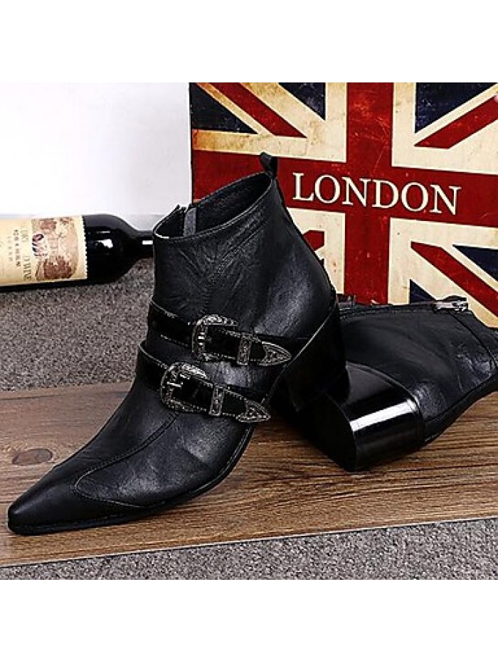 Shoes Limited Edition Pure Handmade Outdoor / PartyEvening Leather Fashion Boots Black