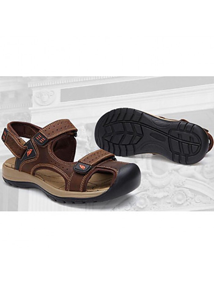 Men's Shoes Outdoor / Office & Career / Casual Leather Sandals Brown