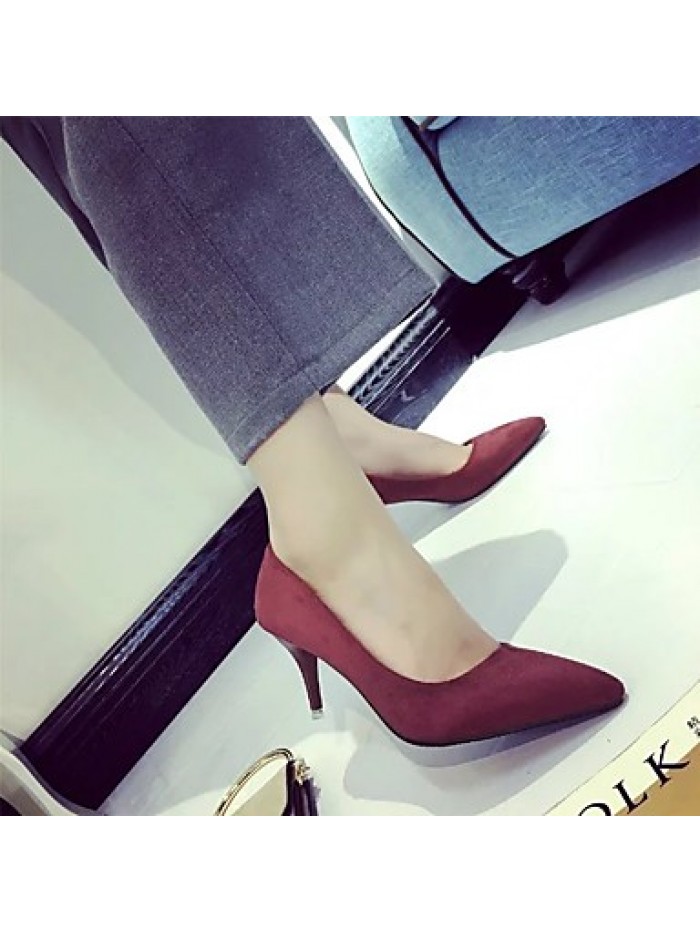 Women's Heels Fall Heels / Pointed Toe Suede Casual Stiletto Heel Others Black / Green / Red / Gray / Camel Others