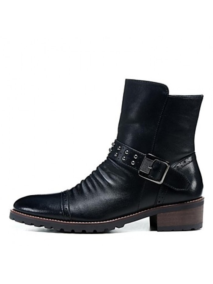 Shoes Wedding / PartyEvening / Casual Leather Boots Black