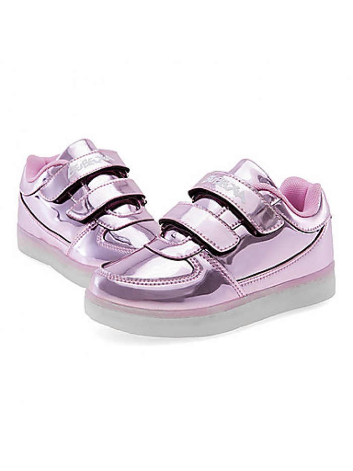 LED's Shoes Girl's Flats Summer Comfort PU Casual Flat Heel LED Black / Pink / Purple / Silver / Gold Others