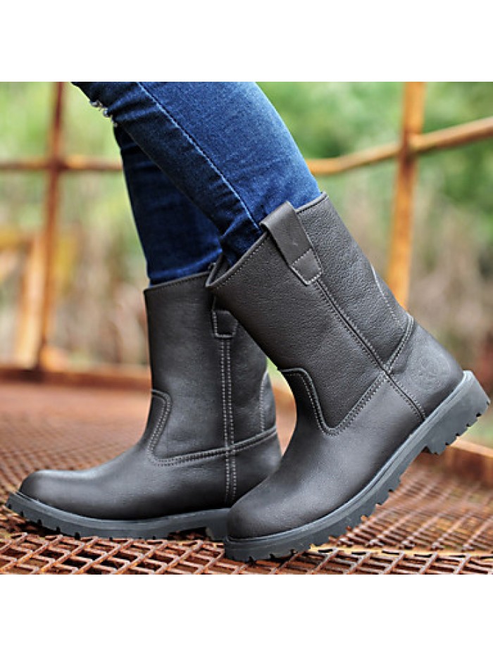 Shoes Outdoor / Athletic / Casual Leather Boots Black / Brown