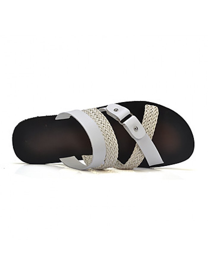 Men's Shoes Casual Leatherette Sandals Black / White