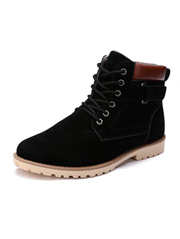 Shoes Fleece Casual Boots Casual Flat Heel Lace-up Black / Blue / Brown