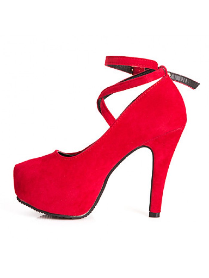 Women's Summer Heels Suede Dress Stiletto Heel Black / Blue / Red