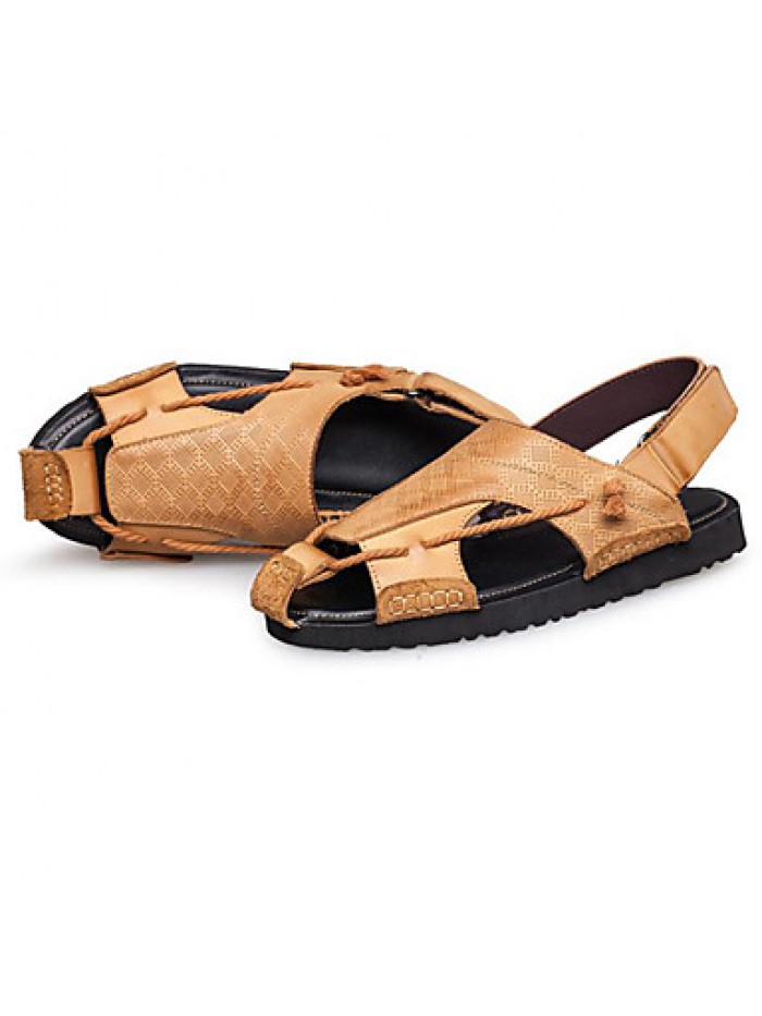 Men's Shoes Outdoor / Office & Career / Athletic / Dress /Casual Nappa Leather Sandals Big Size Black / Brown