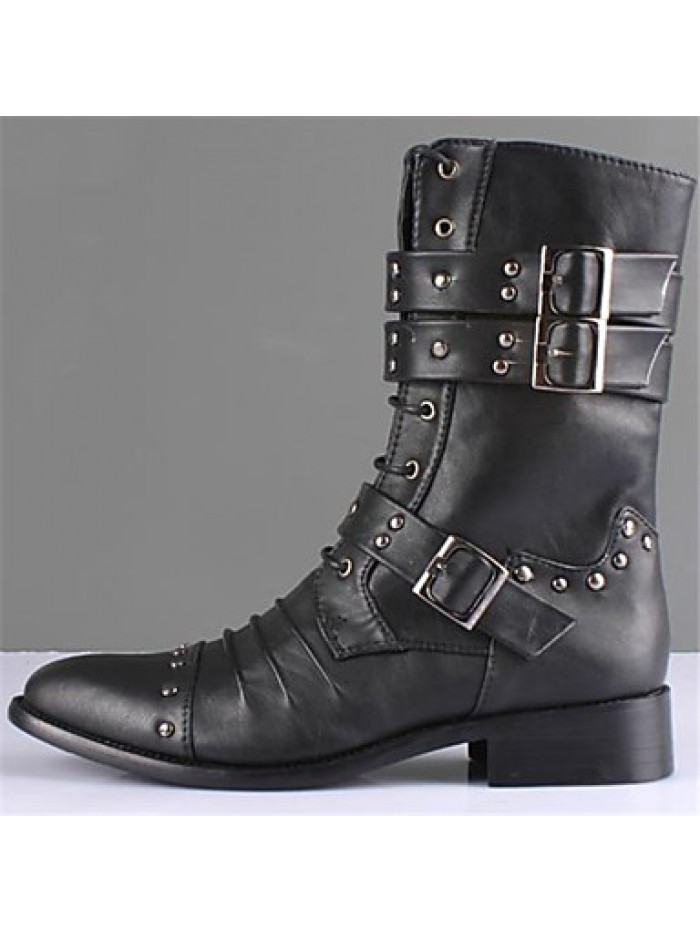 Shoes Casual Leather Boots Black