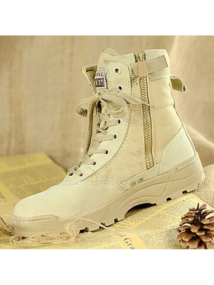 Shoes 2016 Hot Sale Outdoor/Work Leather/Synthetic Hard-wearing Combat Boots Black / Beige