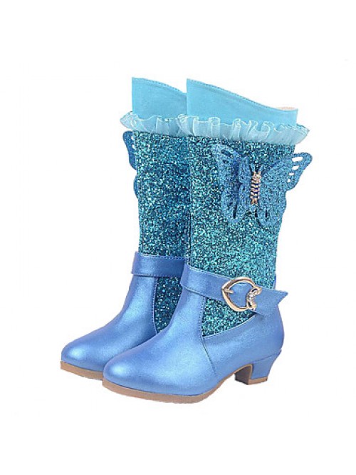 Girls Cinderella Suede Boots Princess Shoes Soft B...