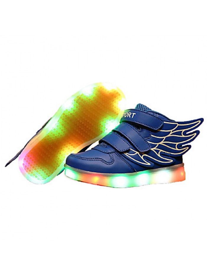 Girl's LED Shoes Sneakers Comfort / Flats Athletic / Casual / Magic Tape / wings / LED Blue / Pink / Red / White