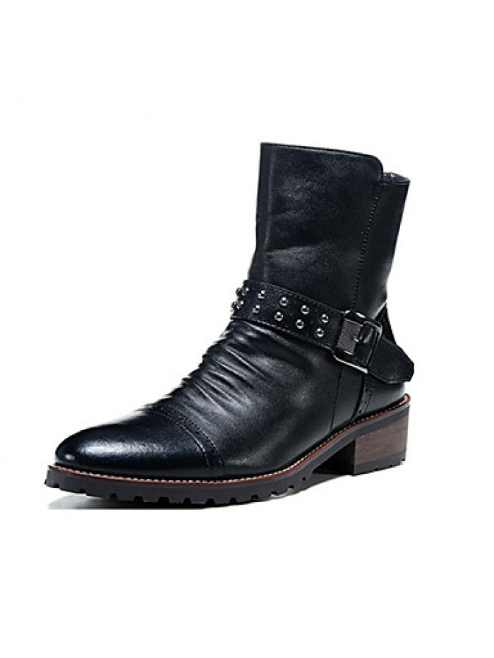 Shoes Wedding / PartyEvening / Casual Leather Boots Black