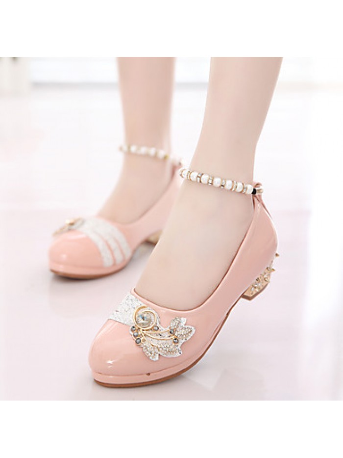 Girls' Shoes Slipper Princess Crystals Shoes Dress shoes Wedding / Dress/PerformanceHeelsSandalsLatin shoes Heels