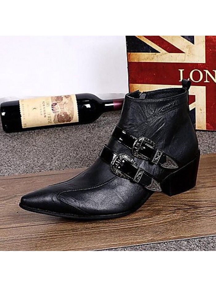 Shoes Limited Edition Pure Handmade Outdoor / PartyEvening Leather Fashion Boots Black