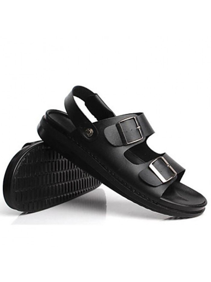 Men's Shoes Outdoor / Office & Career / Work & Duty / Athletic / Casual Nappa Leather Sandals Black / Brown / White