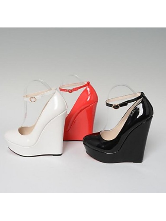 Women's Spring / Fall Wedges / Heels / Platform / Round Toe Leatherette Party & Evening Wedge Heel Black / Red / White