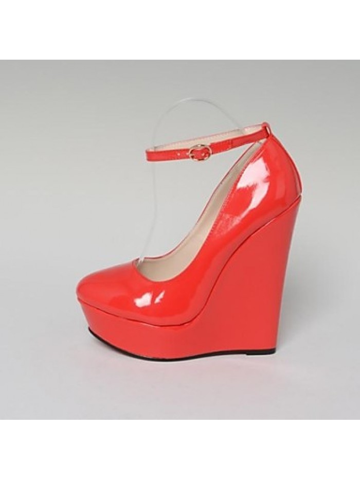 Women's Spring / Fall Wedges / Heels / Platform / Round Toe Leatherette Party & Evening Wedge Heel Black / Red / White