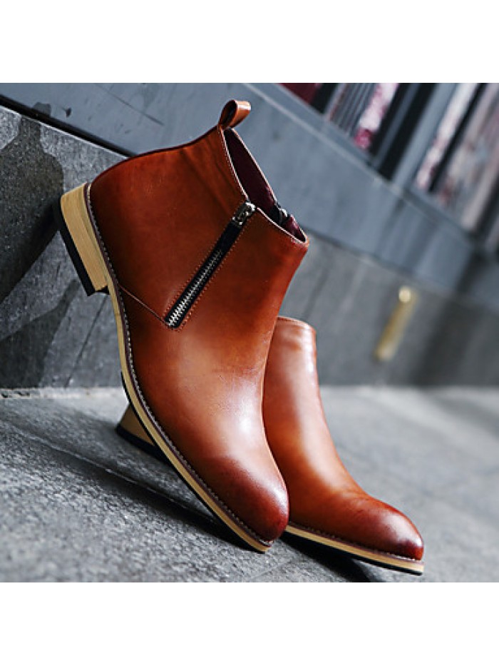 Shoes OfficeCareer / PartyEvening / Casual Leather Boots Black / Brown / Gray