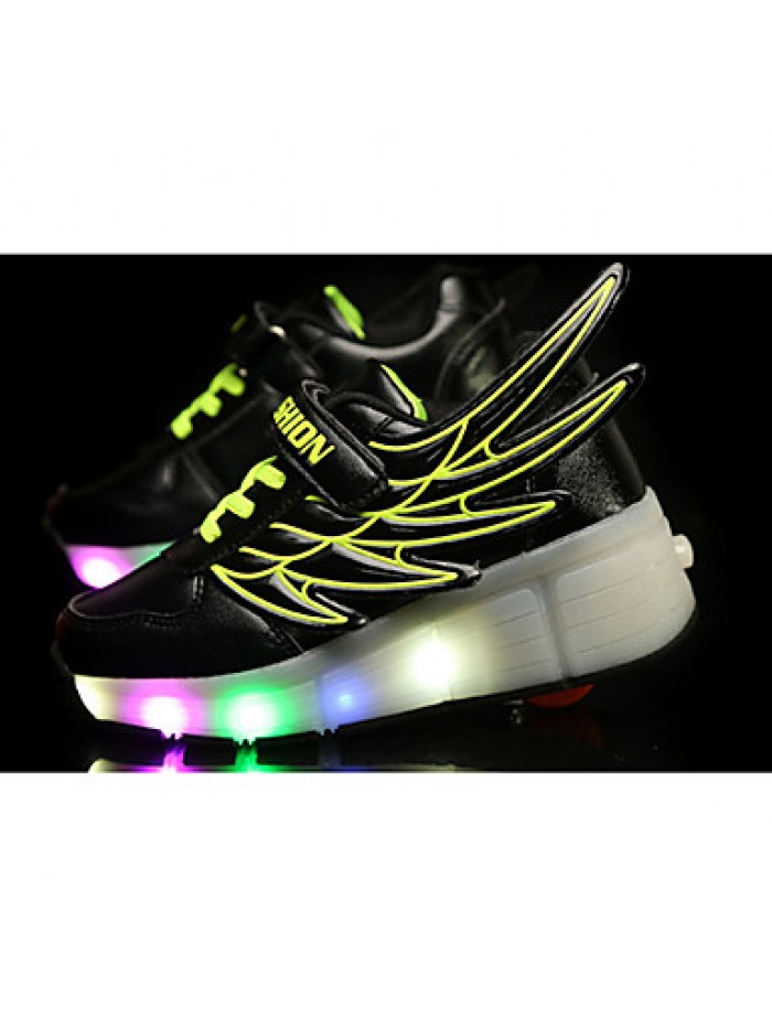 LED's Shoes Girl's Flats Summer Roller Skate Shoes PU Casual Flat Heel LED Black / Royal Blue / Fuchsia / Orange Others