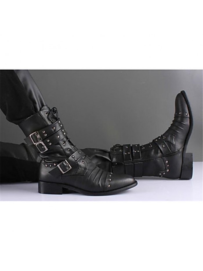 Shoes Casual Leather Boots Black