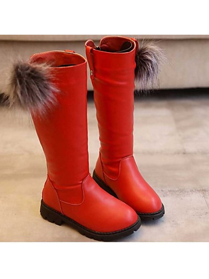 Girl's Boots Spring / Fall / Winter Snow Boots / Motorcycle Boots / Bootie / Comfort Leather Outdoor / Casual Slip-on