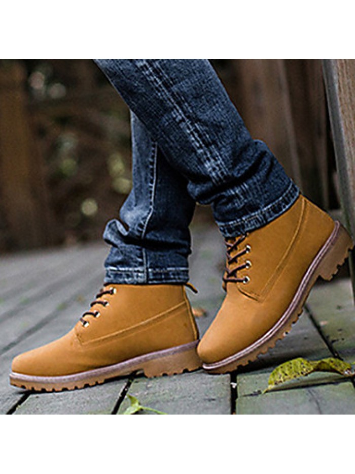 Shoes Outdoor / OfficeCareer / WorkDuty / Dress / Casual Synthetic Boots Black / Yellow / Taupe