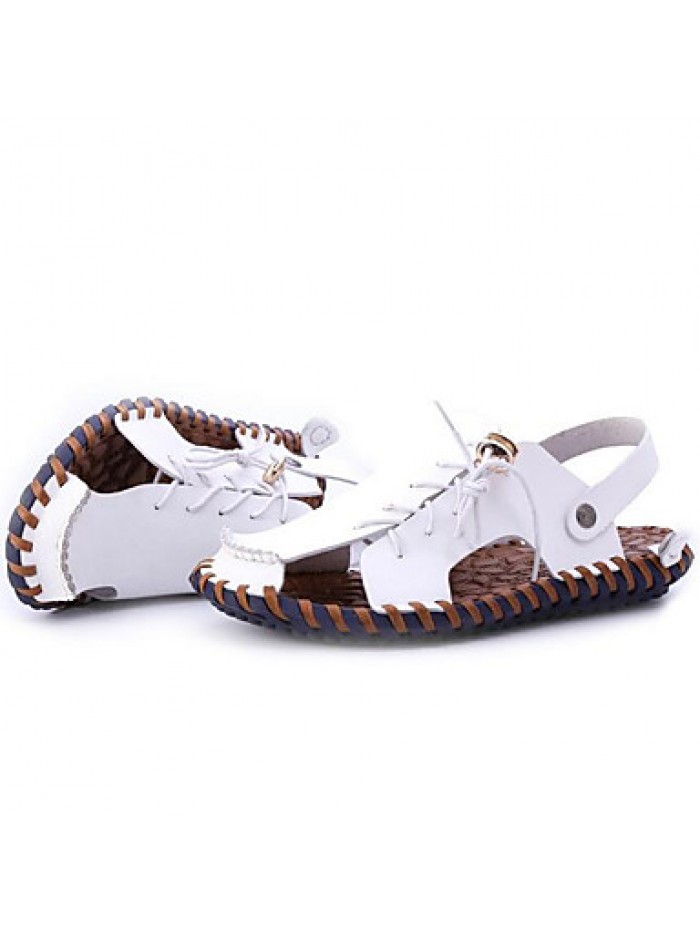 Men's Shoes Outdoor / Office & Career / Athletic / Dress / Casual Nappa Leather Sandals Black / Brown / White