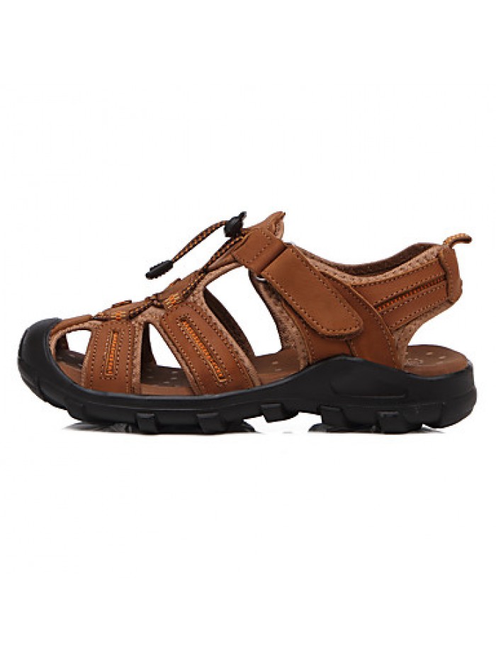 Men's Shoes Outdoor / Casual Synthetic Sandals Brown / Yellow / Khaki