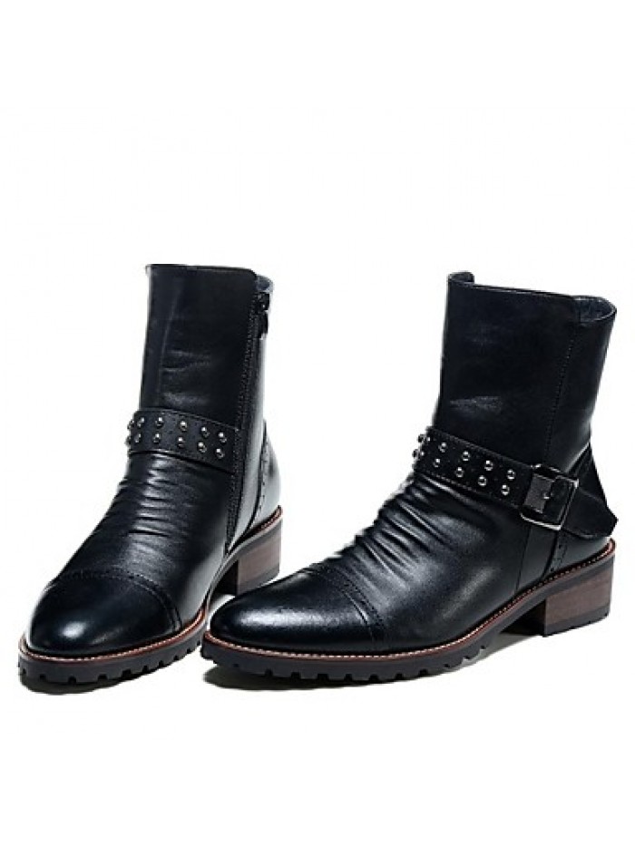 Shoes Wedding / PartyEvening / Casual Leather Boots Black