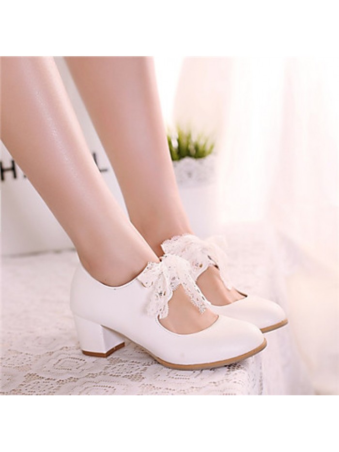 Girls' Shoes Casual Heels/Round ToePumps/Heels Blue/Pink/White