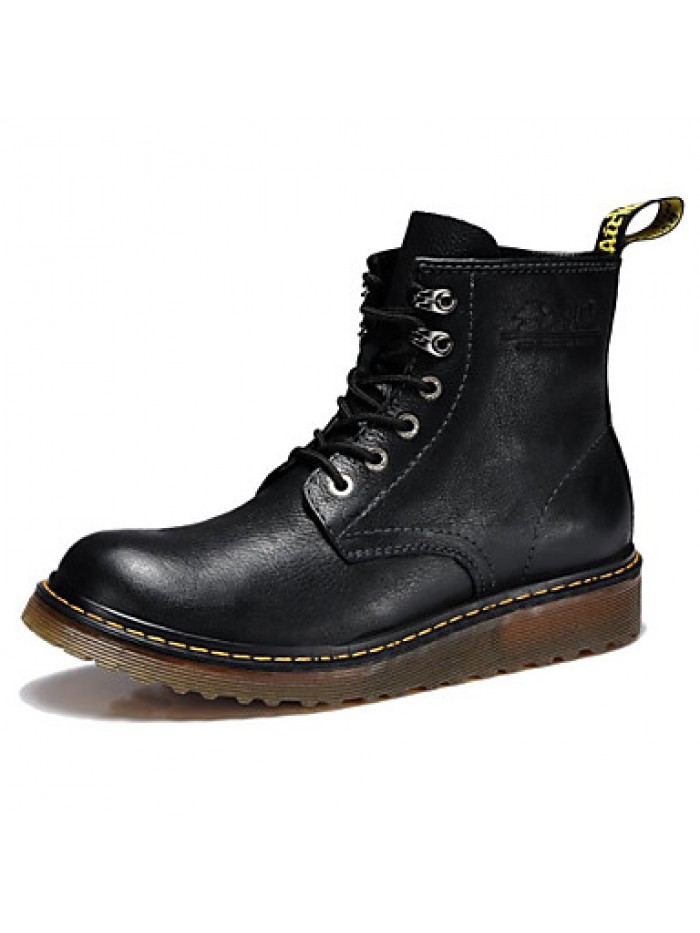 Shoes Outdoor / OfficeCareer / Casual Leather Boots Black / Brown