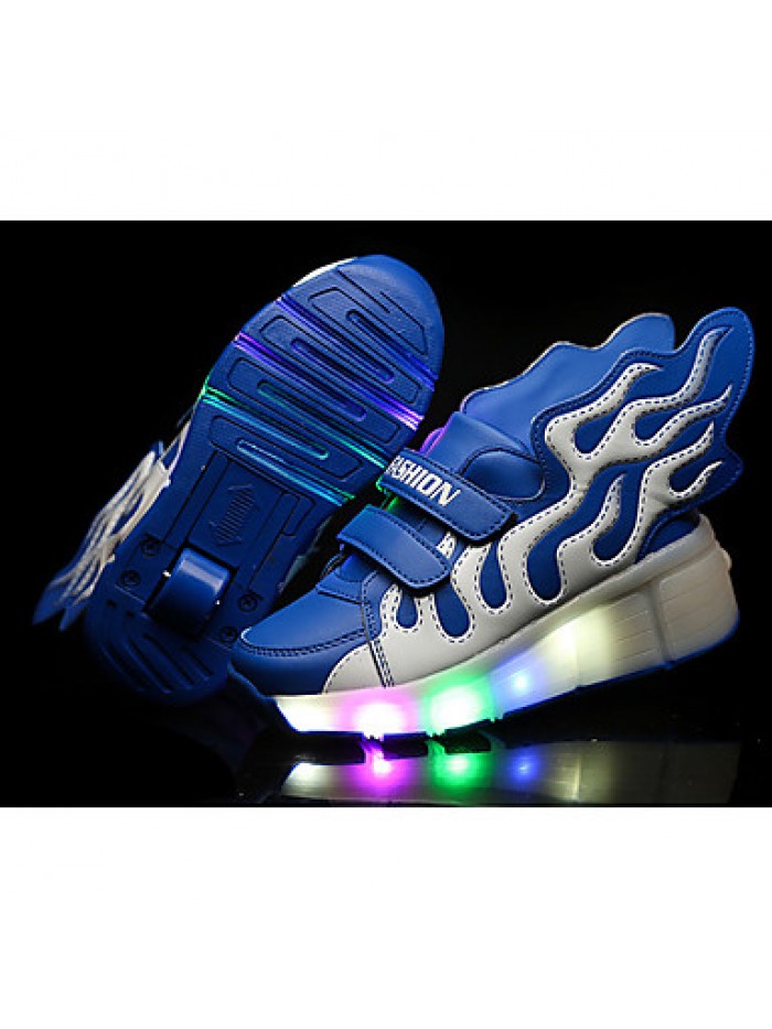 LED's Shoes Girl's Flats Summer Roller Skate Shoes PU Casual Flat Heel LED Blue / Yellow / Red Others