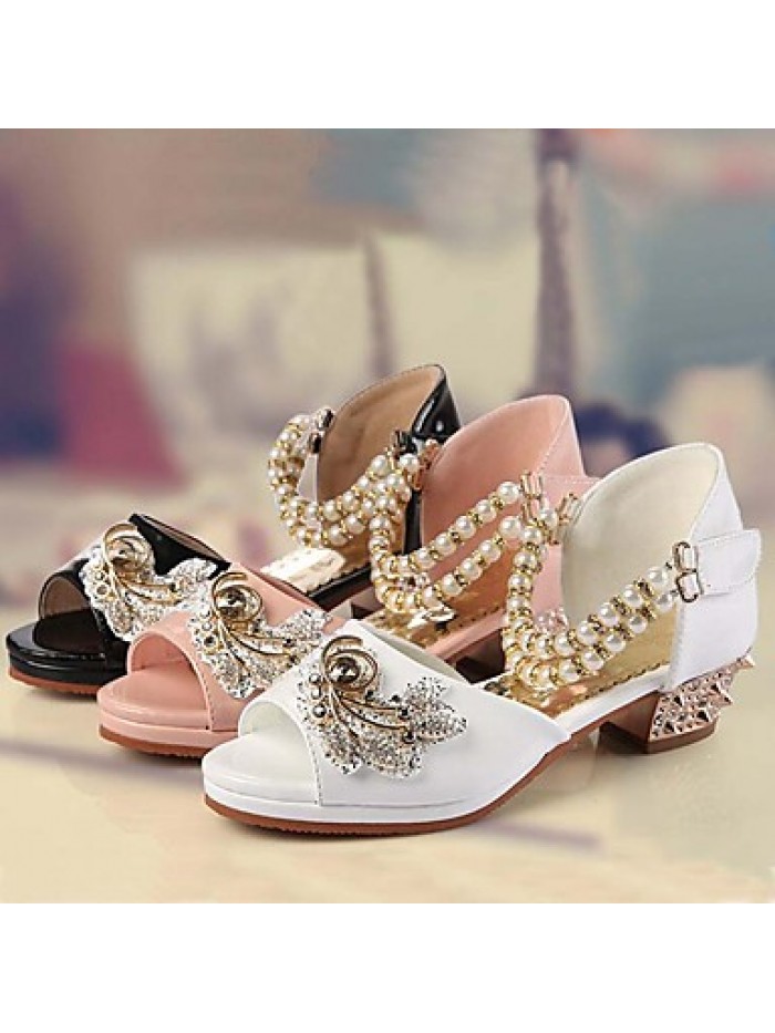 Girls' Shoes Slipper Princess Crystals Shoes Dress shoes Wedding / Dress/Performance Heels Sandals Latin shoes Heels